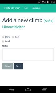 Tracking a new Climb