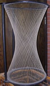 A hyperboloid built from straight strings stretched between two circles